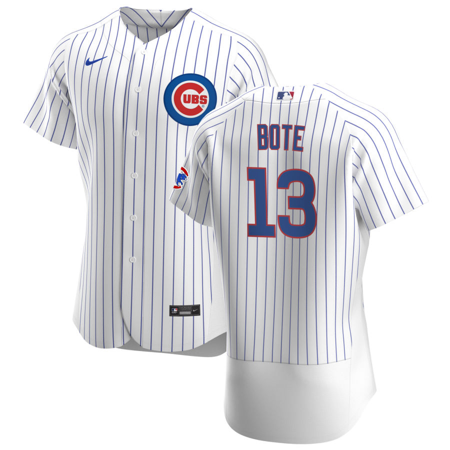 Chicago Cubs 13 David Bote Men Nike White Home 2020 Authentic Player Jersey